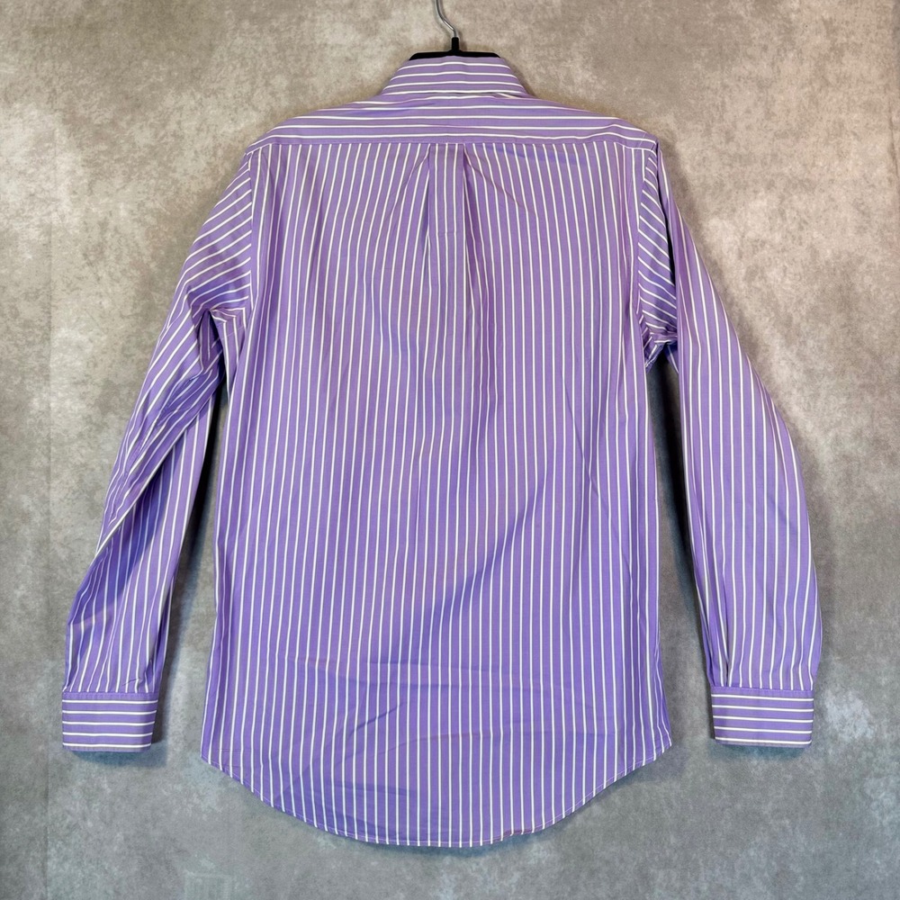 Ralph Lauren Shirt Men Small Purple Striped Long Sleeve Cotton Preppy Ivy League - Picture 2 of 10
